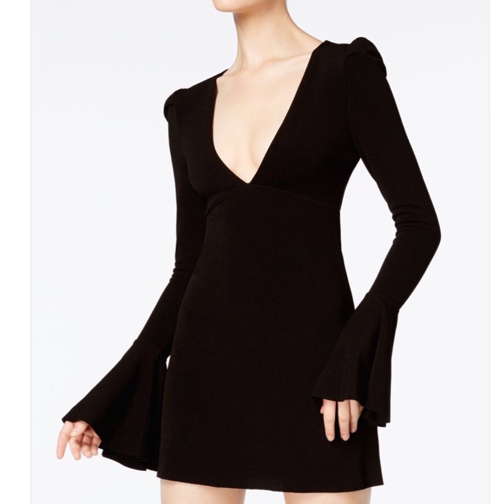 NWT FREE PEOPLE TALK ABOUT IT LITTLE BLACK DRESS 70’s Vintage Glam Boho Romantic